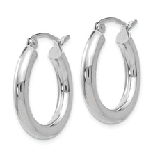 Load image into Gallery viewer, 10K White Gold Polished 3mm Tube Hoop Earrings
