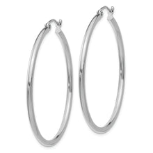 Load image into Gallery viewer, 10K White Gold Polished 2mm Tube Hoop Earrings
