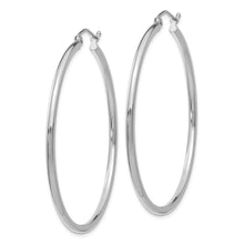 Load image into Gallery viewer, 10K White Gold Polished 2mm Tube Hoop Earrings
