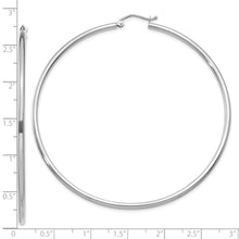 Load image into Gallery viewer, 10K White Gold Polished 2mm Tube Hoop Earrings
