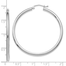 Load image into Gallery viewer, 10K White Gold Polished 2.5mm Tube Hoop Earrings
