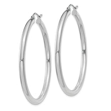 Load image into Gallery viewer, 10K White Gold Polished 3mm Tube Hoop Earrings
