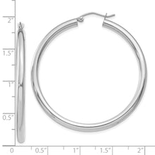 Load image into Gallery viewer, 10K White Gold Polished 3mm Tube Hoop Earrings
