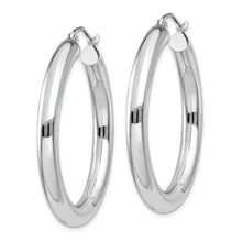 Load image into Gallery viewer, 10K White Gold Polished 4mm Tube Hoop Earrings
