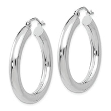 Load image into Gallery viewer, 10K White Gold Polished 4mm Tube Hoop Earrings

