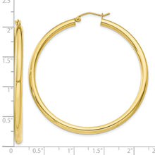 Load image into Gallery viewer, 10K Polished 3mm Tube Hoop Earrings
