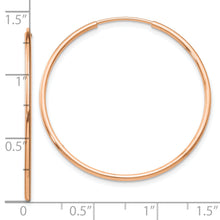 Load image into Gallery viewer, 10k Rose Gold Polished Endless Tube Hoop Earrings
