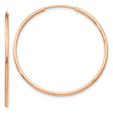 Load image into Gallery viewer, 10k Rose Gold Polished Endless Tube Hoop Earrings
