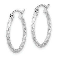 Load image into Gallery viewer, 10k WG Twist Polished Hoop Earring
