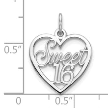 Load image into Gallery viewer, 10K White Gold SWEET 16 In Heart Charm
