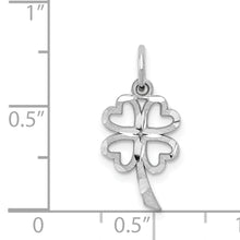 Load image into Gallery viewer, 10k White Gold Solid Open 4-Leaf Clover Charm
