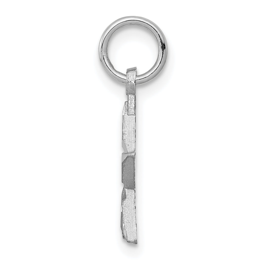 10k White Gold Diamond-cut Star Charm