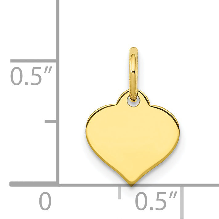 10k .018 Gauge Heart Disc Charm