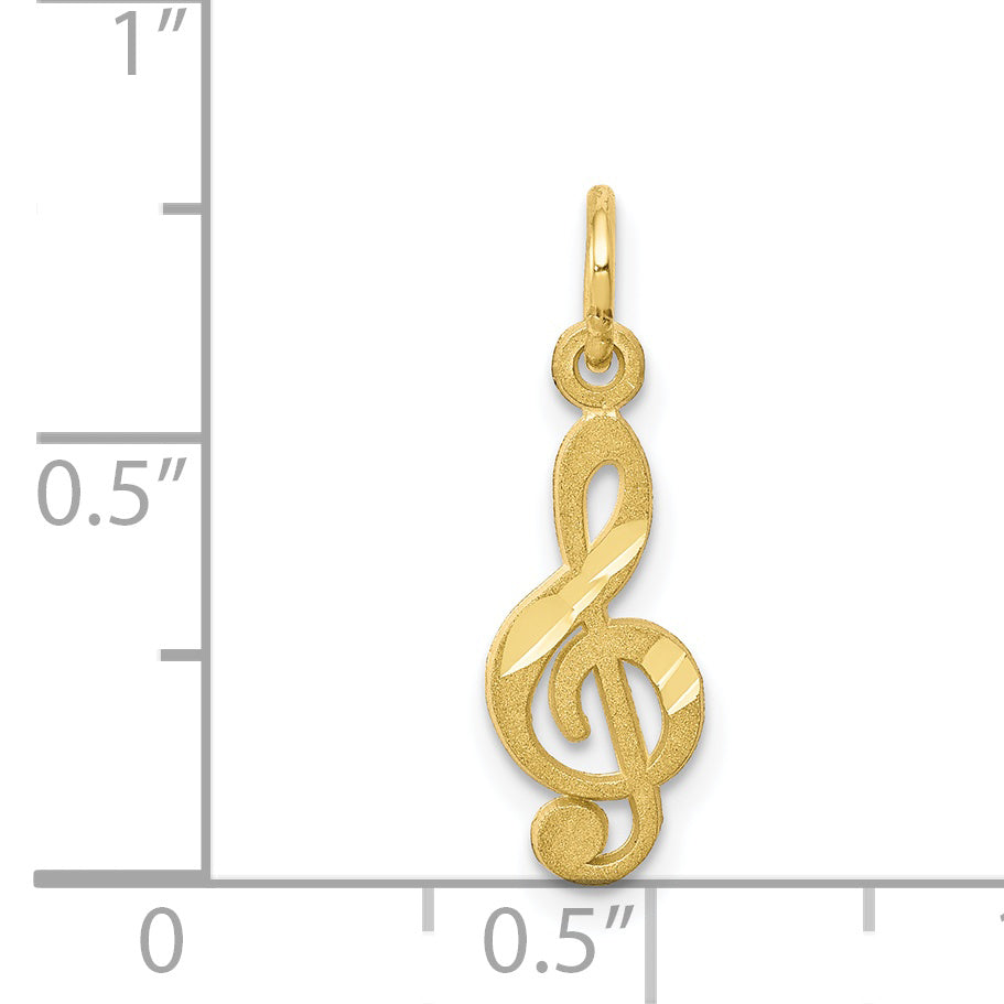 10k Small Treble Clef Charm