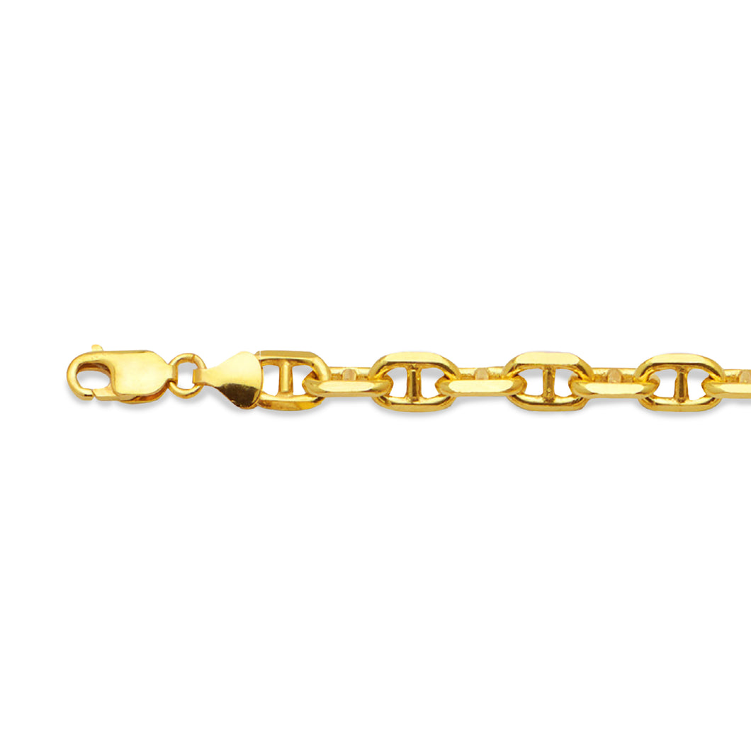 14K 4.5MM YELLOW GOLD SOLID 3D MARINER 16