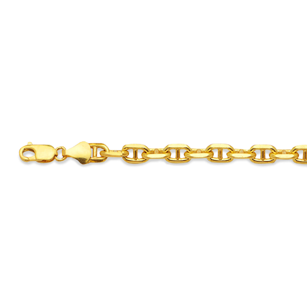 14K 3.5MM YELLOW GOLD SOLID 3D MARINER 22