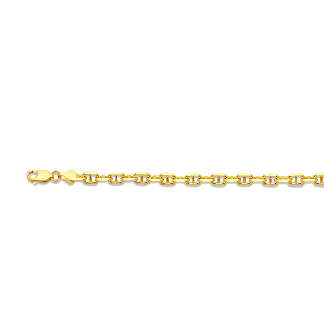 14K 2.5MM YELLOW GOLD SOLID 3D MARINER 16