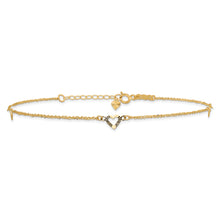 Load image into Gallery viewer, 14k Diamond-cut Hearts 9in Plus 1in ext Anklet
