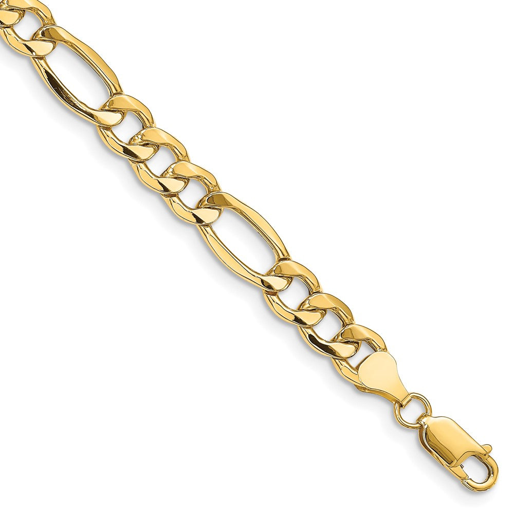 14k 8.5mm Semi-Solid Figaro Chain