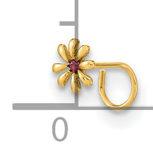 Load image into Gallery viewer, 14K 22 Gauge Flower and CZ Nose Ring Body Jewelry
