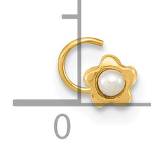 Load image into Gallery viewer, 14K 22 Gauge Flower Freshwater Cultured Pearl Nose Ring Body Jewelry
