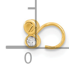 Load image into Gallery viewer, 14K 22 Gauge Double Circle CZ Nose Ring Body Jewelry
