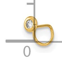 Load image into Gallery viewer, 14K 22 Gauge Circle with CZ Nose Ring Body Jewelry
