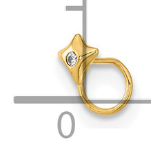Load image into Gallery viewer, 14K 22 Gauge Square with CZ Nose Ring Body Jewelry
