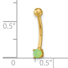 Load image into Gallery viewer, 14K 16 Gauge with Green CZ Eyebrow Ring Body Jewelry
