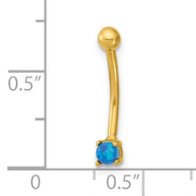 Load image into Gallery viewer, 14K 16 Gauge Blue CZ Eyebrow Ring Body Jewelry
