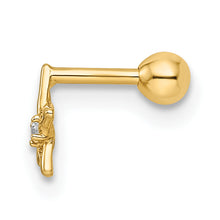 Load image into Gallery viewer, 14k 18 Gauge CZ Star Labret Stud
