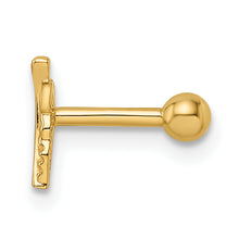 Load image into Gallery viewer, 14k 16 Gauge Leaf Labret Stud
