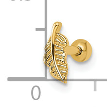 Load image into Gallery viewer, 14k 16 Gauge Leaf Labret Stud
