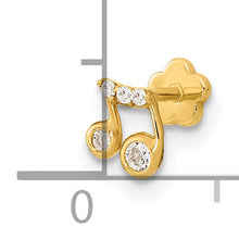 Load image into Gallery viewer, 14K 18 Gauge Music Note and CZ Cartilage Body Jewelry
