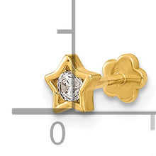 Load image into Gallery viewer, 14K 18 Gauge Star and CZ Cartilage Body Jewelry
