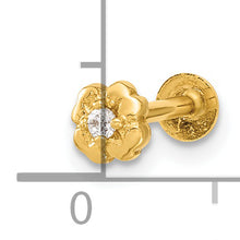 Load image into Gallery viewer, 14K 18 Gauge Flower CZ Cartilage Body Jewelry
