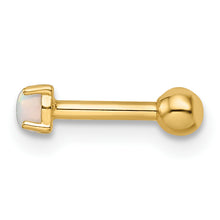 Load image into Gallery viewer, 14k 16 Gauge Created Opal Labret Stud
