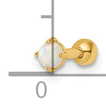 Load image into Gallery viewer, 14k 16 Gauge Created Opal Labret Stud
