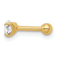 Load image into Gallery viewer, 14k 16 Gauge Round CZ Labret Stud
