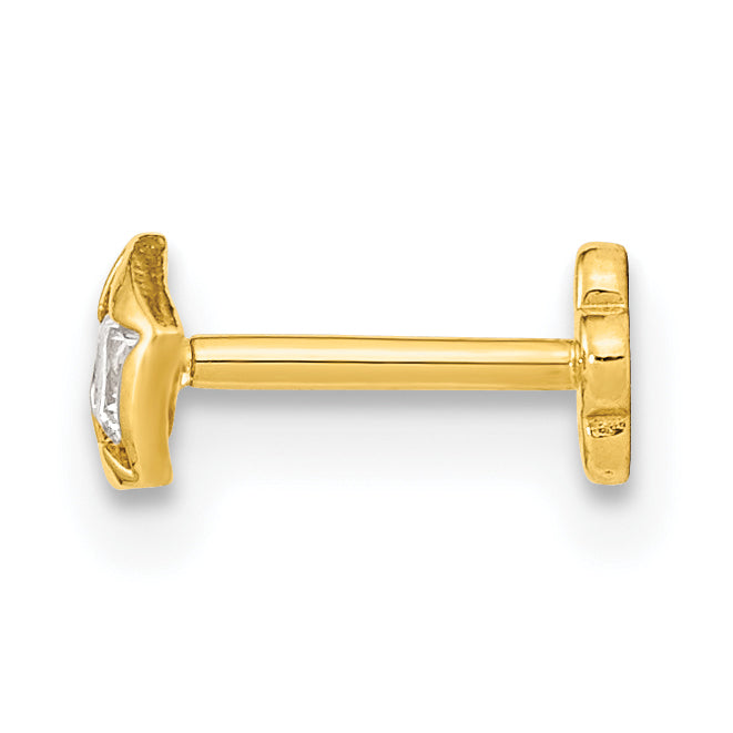 14K 18 Gauge CZ Star Cartilage Body Jewelry