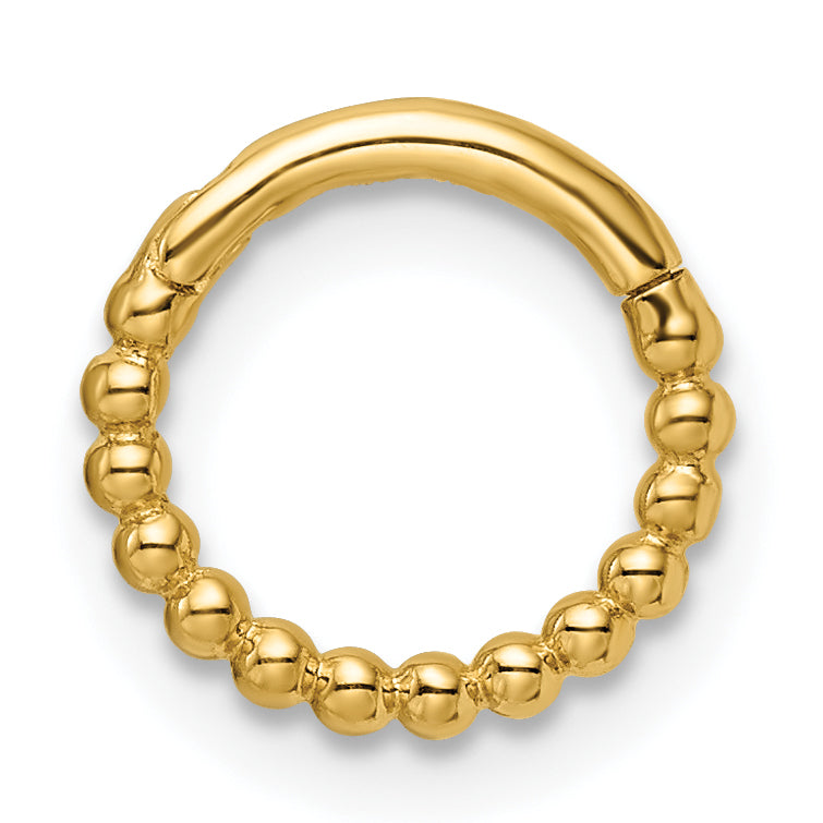 14k 14 Gauge Beaded Cartilage Ring