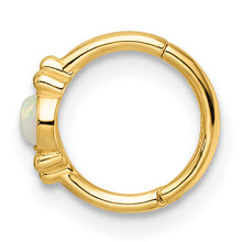 Load image into Gallery viewer, 14k 18 Gauge Created Opal Cartilage Ring
