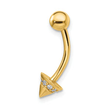 Load image into Gallery viewer, 14k 14 gauge CZ Cone Belly Ring
