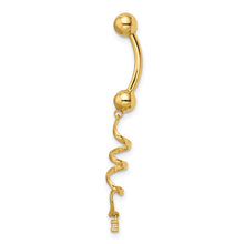 Load image into Gallery viewer, 14k 14 Gauge CZ Twisted Belly Ring

