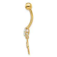 Load image into Gallery viewer, 14k 14 Gauge CZ Palm Trees Belly Ring
