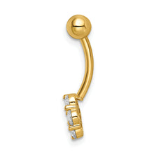 Load image into Gallery viewer, 14k 14 Gauge CZ Flower Belly Ring
