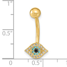 Load image into Gallery viewer, 14K 14 Gauge Eye CZ Belly/Navel Ring Body Jewelry
