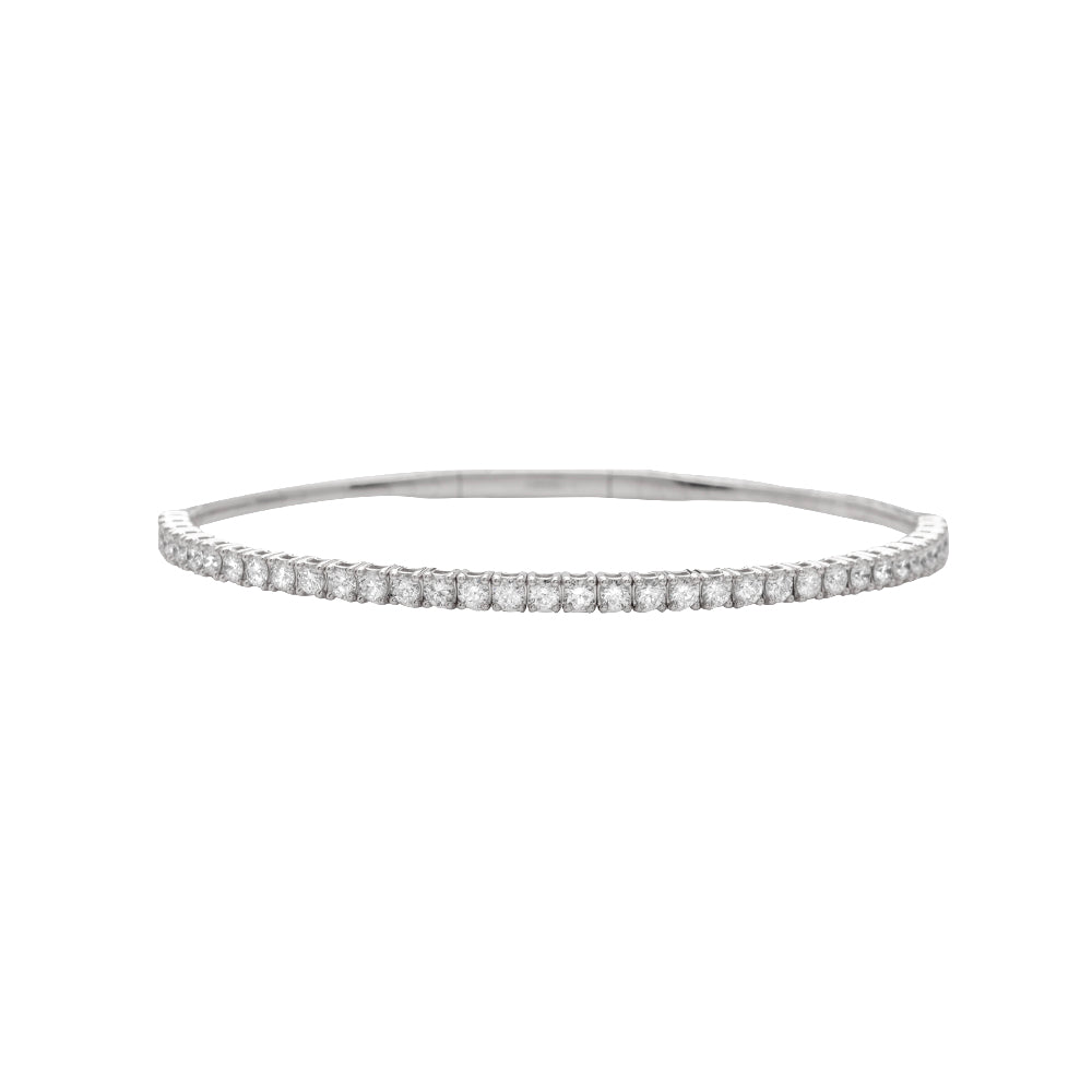 14KW 1.10CTW VVS DIAMOND SINGLE ROW FLEX BANGLE