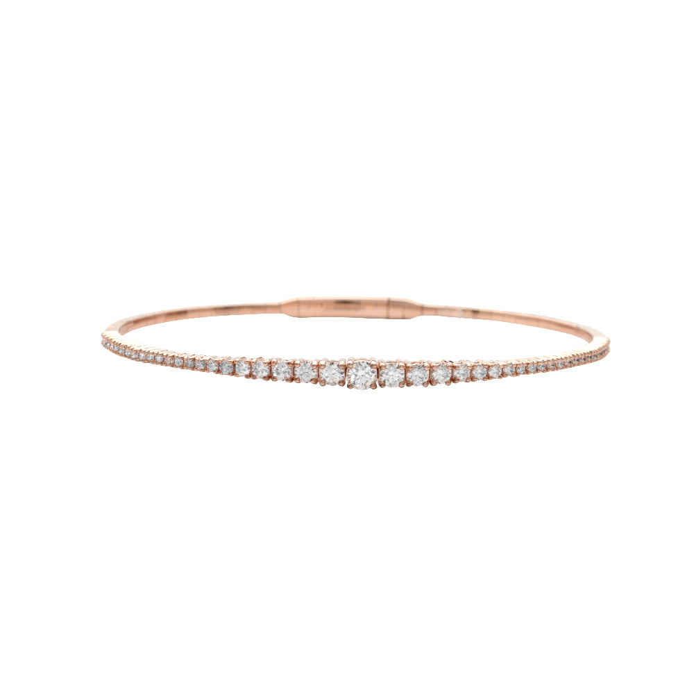 14KR 1.25CTW VVS DIAMOND GRADUATED FLEX BANGLE
