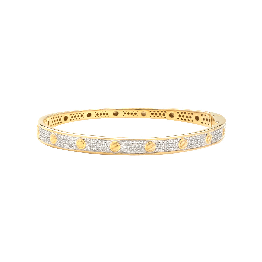 10KY 0.80CTW ROUND DIAMOND DESIGNER BANGLE